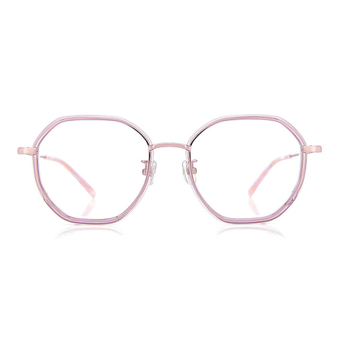 +NICHE Pink Transparent Full Rim Polygon left side