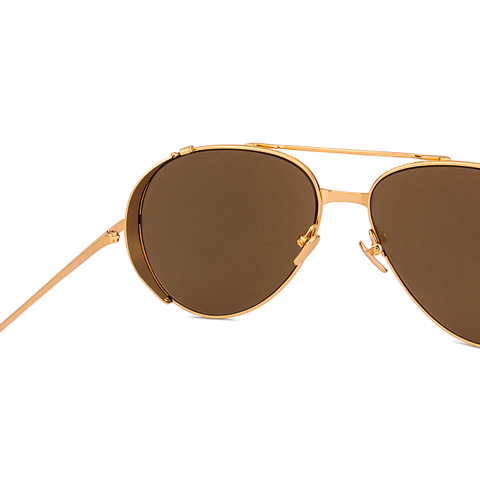 BRANDED Gold Full Rim Aviator left side
