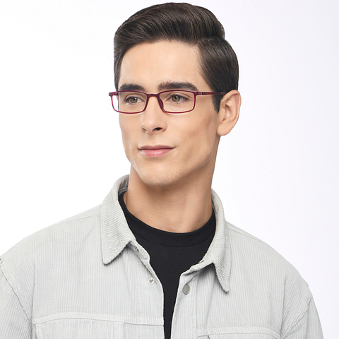 Lenskart Air Online Red Full Rim Rectangle left side