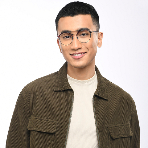 Lenskart Studio Online Red Full Rim Round left side
