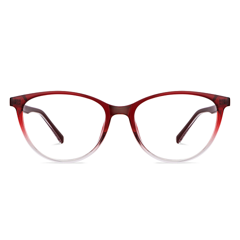 Lenskart Air Online Red Transparent Full Rim Cat Eye left side