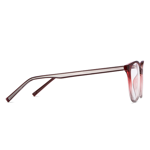 Lenskart Air Online Red Transparent Full Rim Cat Eye left side