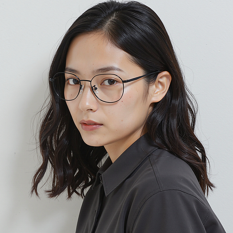 Lenskart Matte Black Full Rim Hexagonal left side