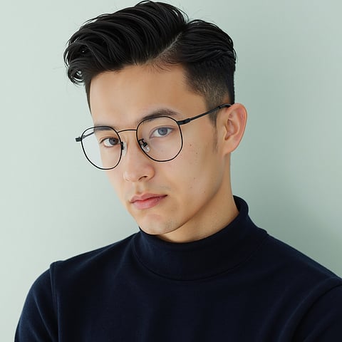 Lenskart Matte Black Full Rim Hexagonal left side