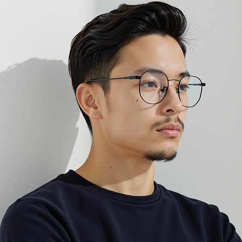 Lenskart Matte Black Full Rim Hexagonal right side