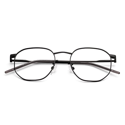 Lenskart Matte Black Full Rim Hexagonal left side