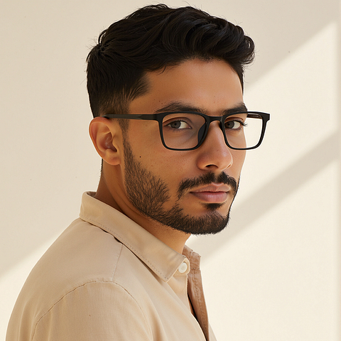 Lenskart Air Black Full Rim Rectangle left side