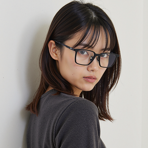 Lenskart Matte Black Full Rim Square left side