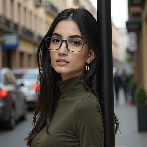 Lenskart Air Light Gray Full Rim Rectangle right side