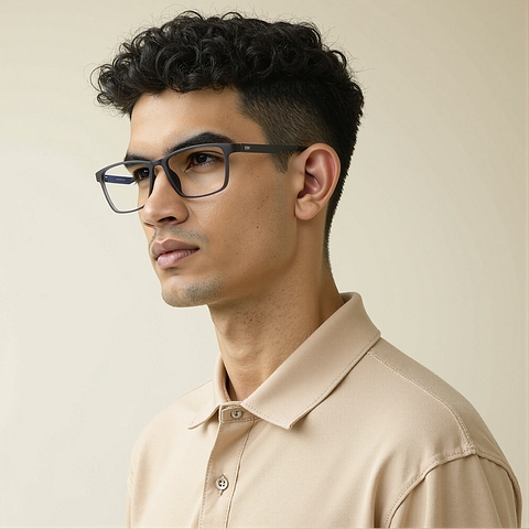 Lenskart Air Light Gray Full Rim Rectangle right side