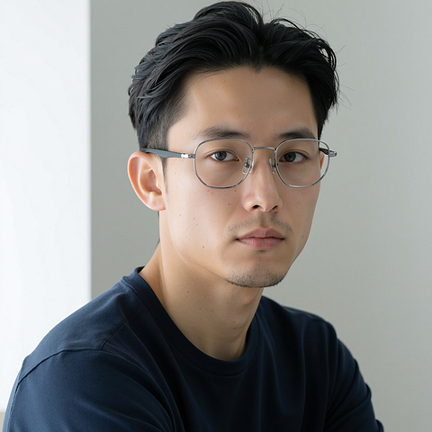 Lenskart Mid Gunmetal Full Rim Geometric right side
