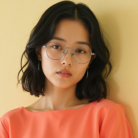 Lenskart Mid Gunmetal Full Rim Geometric left side