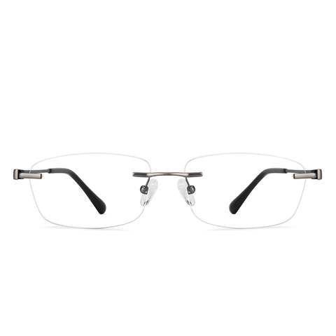 Lenskart Mid Gunmetal Rimless Rectangle right side