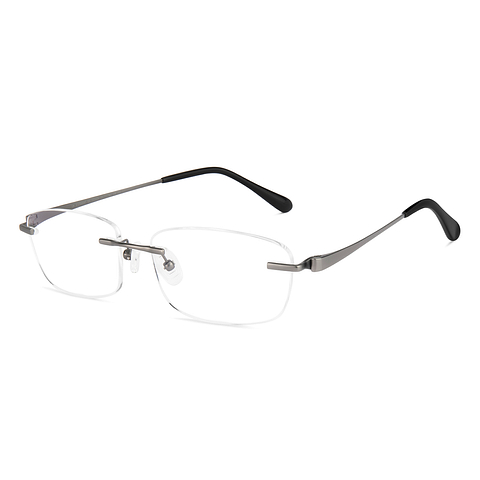 Lenskart Mid Gunmetal Rimless Rectangle right side
