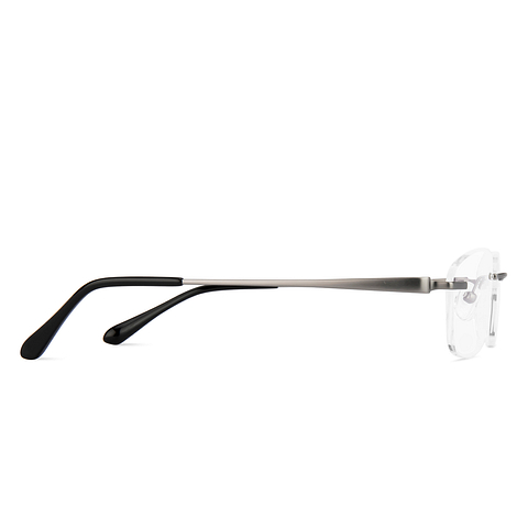 Lenskart Mid Gunmetal Rimless Rectangle left side