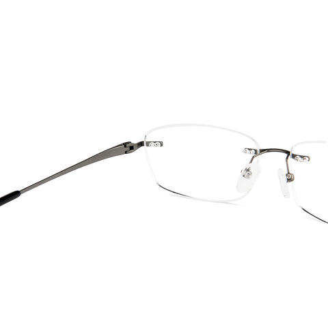 Lenskart Mid Gunmetal Rimless Rectangle right side