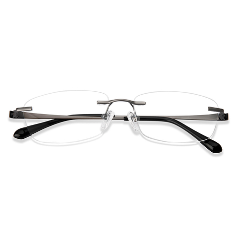 Lenskart Mid Gunmetal Rimless Rectangle left side