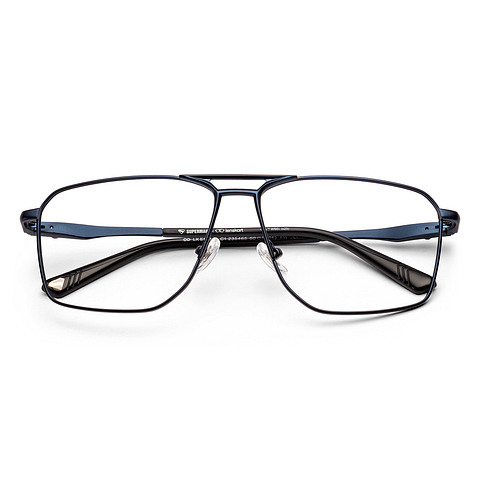 Lenskart Navy Blue Full Rim Geometric left side