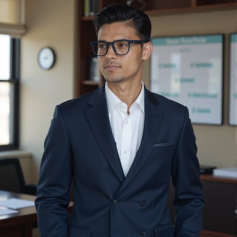 Lenskart Hustlr Navy Full Rim Square left side