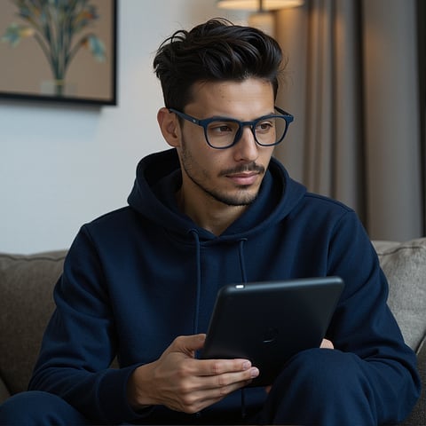Lenskart Hustlr Navy Full Rim Square left side