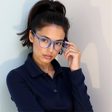 Lenskart Hustlr Ocean Blue Full Rim Square left side
