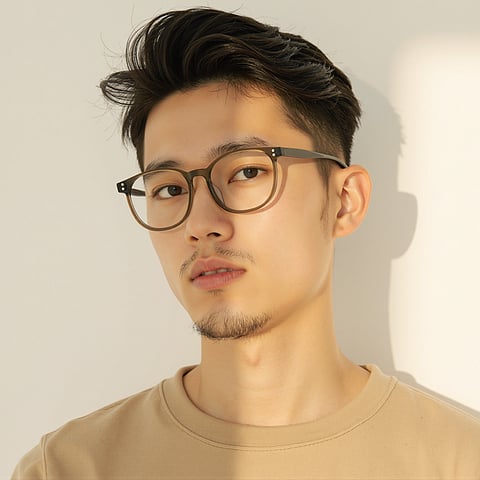 Lenskart Olive Green Full Rim Square left side