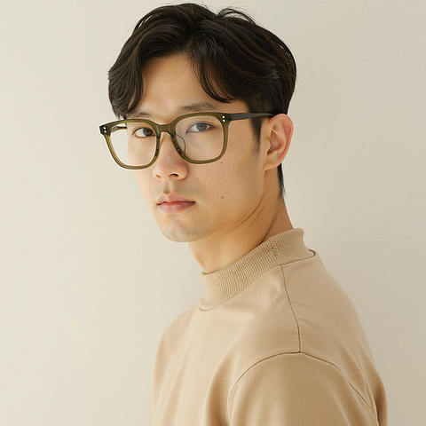 Lenskart Olive Green Full Rim Square left side