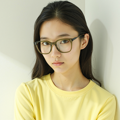 Lenskart Olive Green Full Rim Square left side