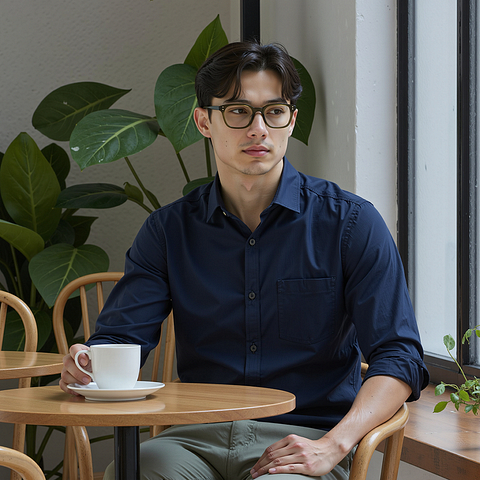 Lenskart Olive Green Full Rim Square left side