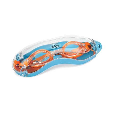 Lenskart Boost Orange Transparent Full Rim Round Lenskart Boost Kids LKB S15546-C4 Swimming Goggles right side