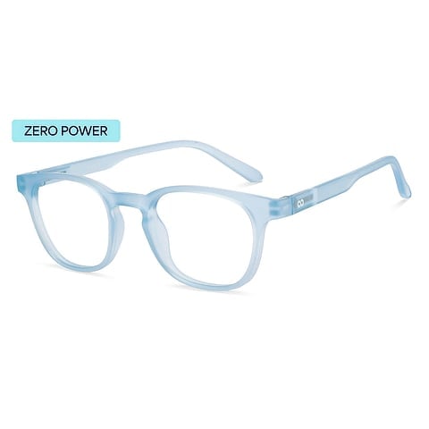 Lenskart Hustlr Screen Glasses Blue Block Zero Power Screen Glasses : Blue Sky Full Rim Square Lenskart HUSTLR LB E14058-N C1 left side