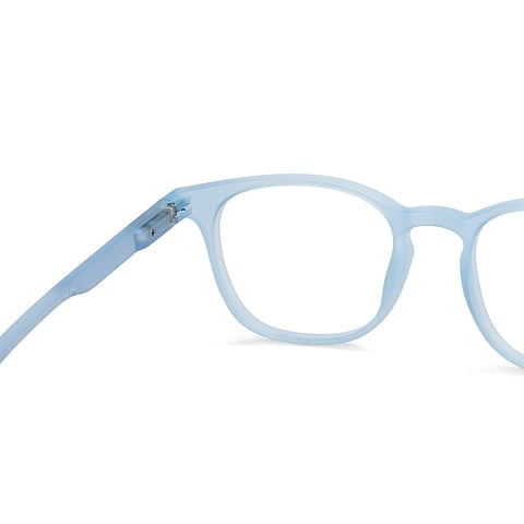 Lenskart Hustlr Screen Glasses Blue Block Zero Power Screen Glasses : Blue Sky Full Rim Square Lenskart HUSTLR LB E14058-XW C1 right side