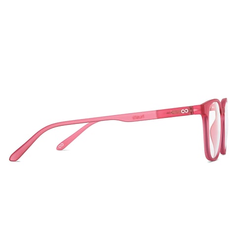 Lenskart Hustlr Screen Glasses Blue Block Zero Power Screen Glasses : Flamingo Full Rim Square Lenskart HUSTLR LB E14058-W C50 left side