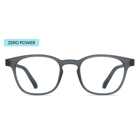Lenskart Hustlr Screen Glasses Blue Block Zero Power Screen Glasses : Grey Stone Full Rim Square Lenskart HUSTLR LB E14058-N C2 left side