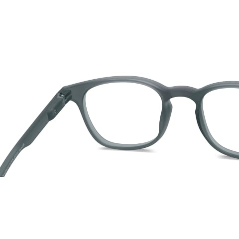 Lenskart Hustlr Screen Glasses Blue Block Zero Power Screen Glasses : Grey Stone Full Rim Square Lenskart HUSTLR LB E14058-N C2 right side