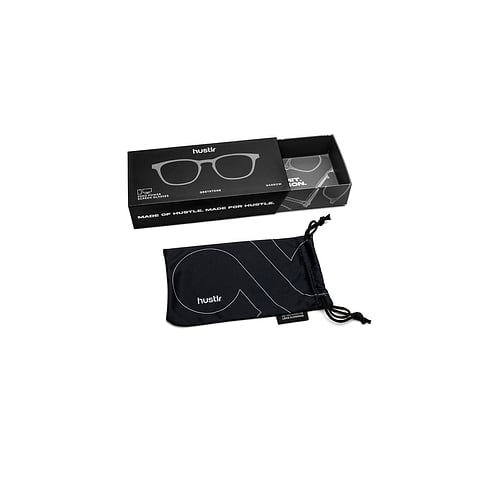Lenskart Hustlr Screen Glasses Blue Block Zero Power Screen Glasses : Grey Stone Full Rim Square Lenskart HUSTLR LB E14058-N C2 left side