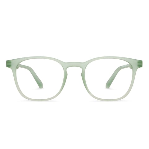 Lenskart Hustlr Screen Glasses Blue Block Phone Screen Glasses : Jade Green Full Rim Square Lenskart HUSTLR LB E14058-W C35 left side