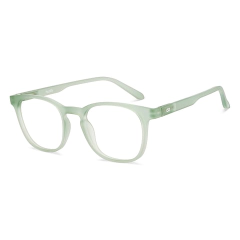 Lenskart Hustlr Screen Glasses Blue Block Phone Screen Glasses : Jade Green Full Rim Square Lenskart HUSTLR LB E14058-W C35 left side