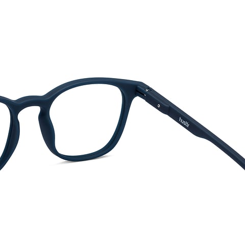 Lenskart Hustlr Screen Glasses Blue Block Zero Power Screen Glasses : Navy Full Rim Square Lenskart HUSTLR LB E14058-W C34 left side