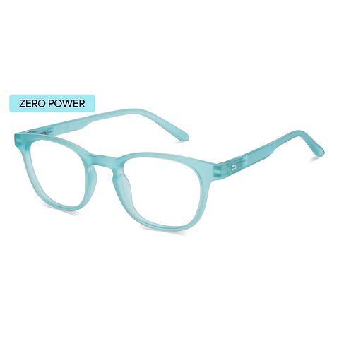 Lenskart Hustlr Screen Glasses Blue Block Zero Power Screen Glasses : Turquoise Full Rim Square Lenskart HUSTLR LB E14058-W C52 left side