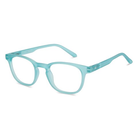 Lenskart Hustlr Screen Glasses Blue Block Zero Power Screen Glasses : Turquoise Full Rim Square Lenskart HUSTLR LB E14058-W C52 right side