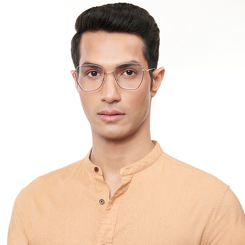 Lenskart Studio Online Pink Half Rim Geometric right side