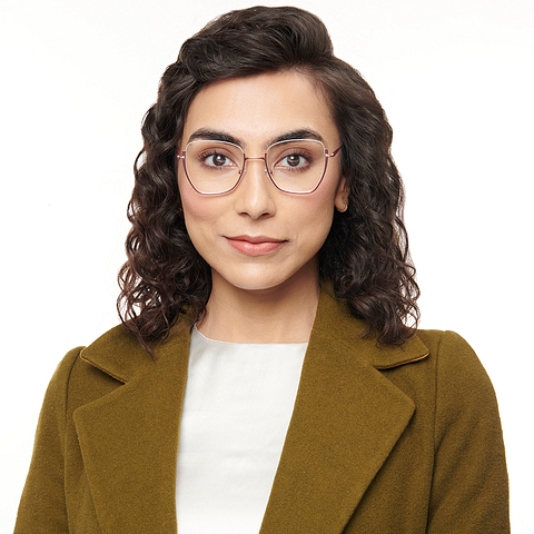 Lenskart Studio Online Pink Half Rim Geometric right side