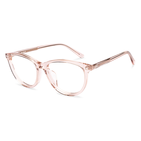 Lenskart Pink Transparent Full Rim Cat Eye left side