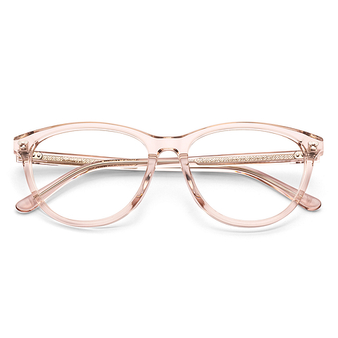 Lenskart Pink Transparent Full Rim Cat Eye left side