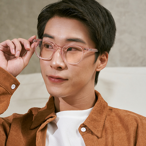 Lenskart Pink Transparent Full Rim Round right side