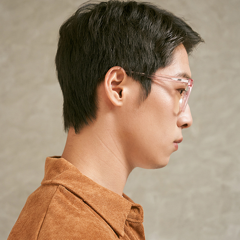 Lenskart Pink Transparent Full Rim Round right side