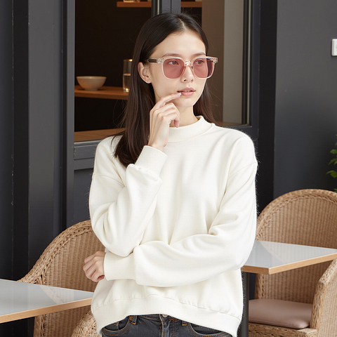 Lenskart Air Pink Transparent Full Rim Square right side