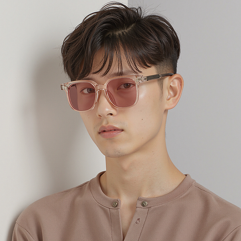 Lenskart Air Pink Transparent Full Rim Square right side
