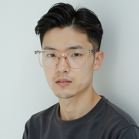 Lenskart Air Pink Transparent Full Rim Square right side